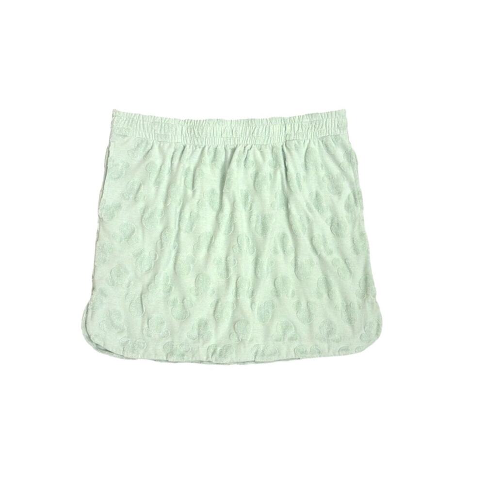Disney Mickey Mouse Embossed Cotton Terrycloth Pull On Teal Green Skirt Medium